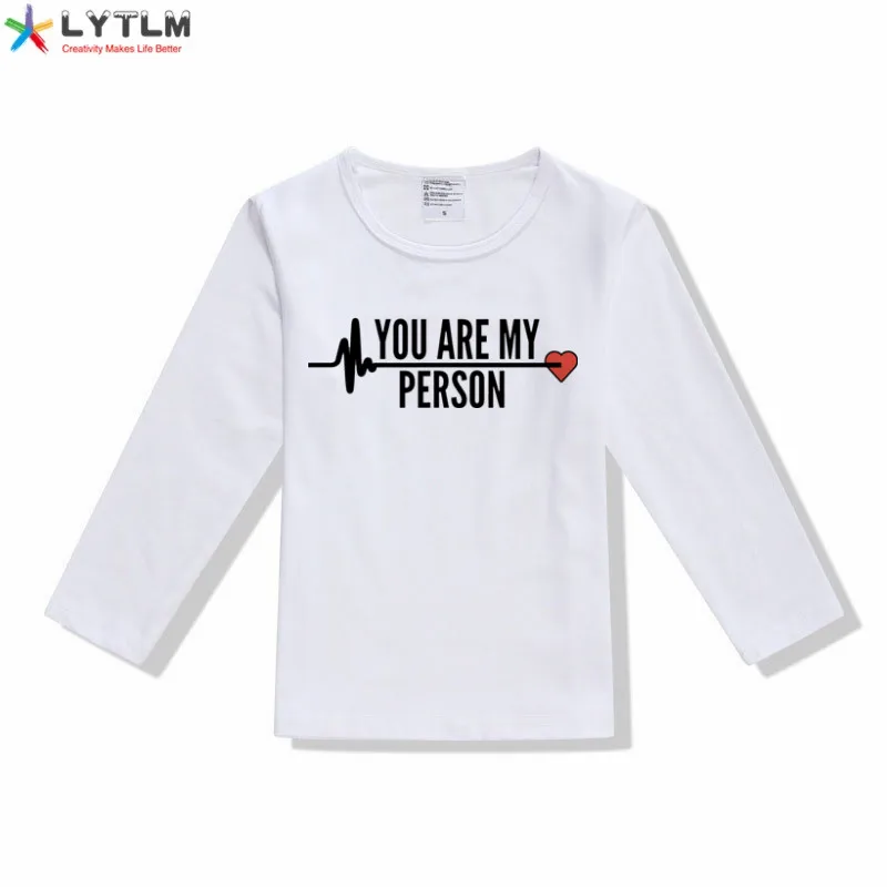 LYTLM/рубашки для маленьких девочек детская одежда с длинными рукавами, с надписью «You Are My Person» Белый Топ, детские топы в стиле Харадзюку для девочек, Koszulki Chlopiece