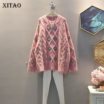 

XITAO Korean Style Women Flower Pattern Sweater Small Fresh Pullover Women Fashion Trend Autumn Winter Clothes Women XJ2914