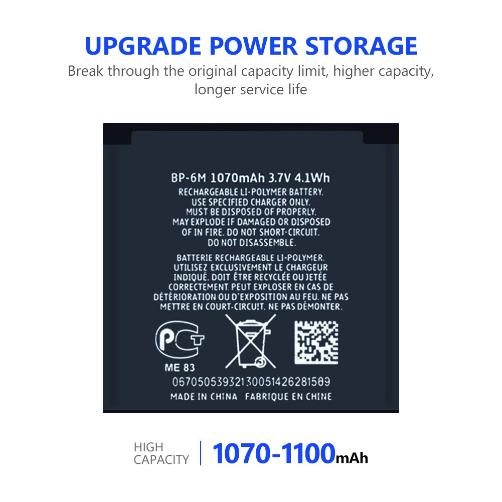 3 7 V 1100mAh BP 6M/BP6M/BP 6M мобильный телефон аккумулятор для Nokia N73 N77 N93 N93S 3250 6151 6233 6234 6280 6282
