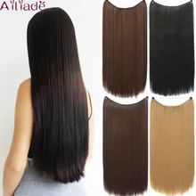 AILIADE женские невидимые рыбий линии волосы для наращивания длинные натуральные прямые волосы термостойкие синтетические волосы 22 дюйма