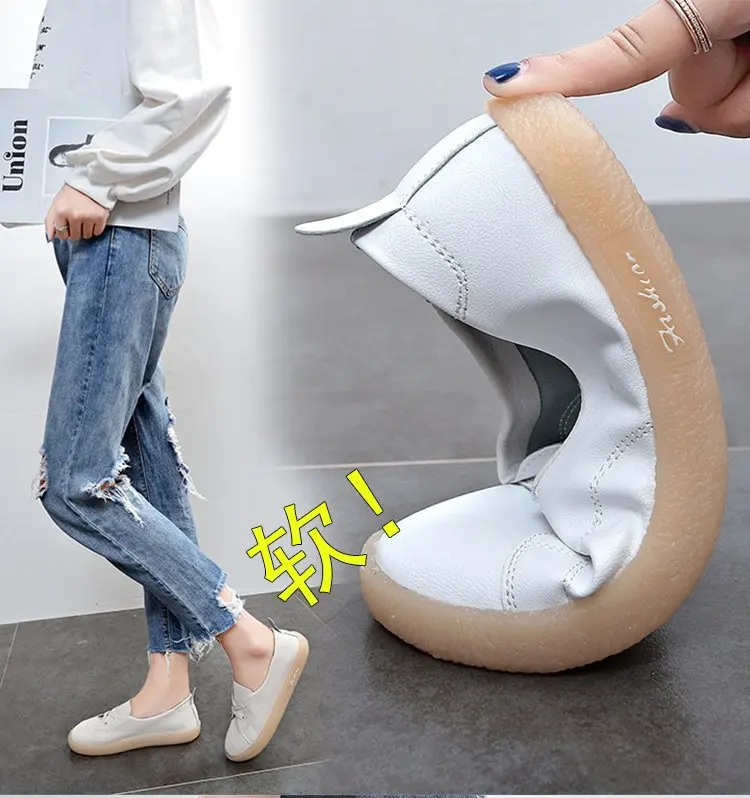 

College Style Mori Girl round Head Single Shoes 2020 Spring New Style Lace-up Simple Flat Hipster Versatile MacBook Shoe