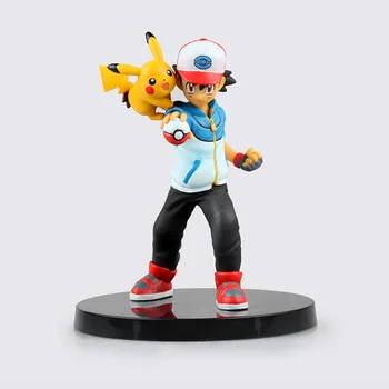 

13.5cm Pokemon Ash Ketchum Pikachu model Pocket Monsters Dolls Anime Action Figure Surrounding Toys Gifts for children