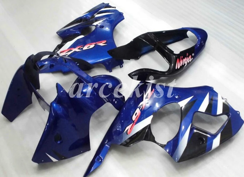 Новинка из АБС-пластика для мотоцикла обтекатели комплект подходит для kawasaki Ninja ZZR600 05 06 07 08 ZX-6R 636 6R 00 01 02 2000 2001 2002 тела ярко-синего цвета