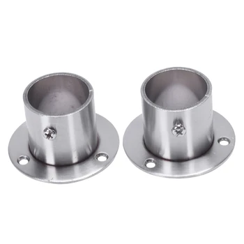 

New Closet Wardrobe 32mm Dia Pipe Rail Rod End Support Bracket 2pcs
