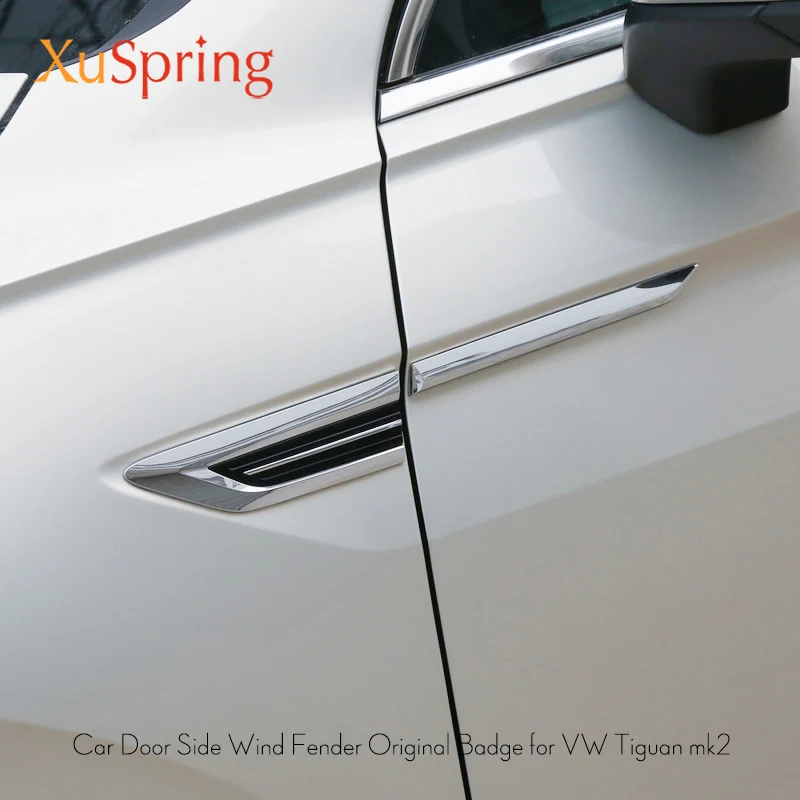 Для VW Tiguan MK2 автомобильный хромированный боковой крыло эмблема значок с 4 движениями наклейка отделка автомобильный Стайлинг