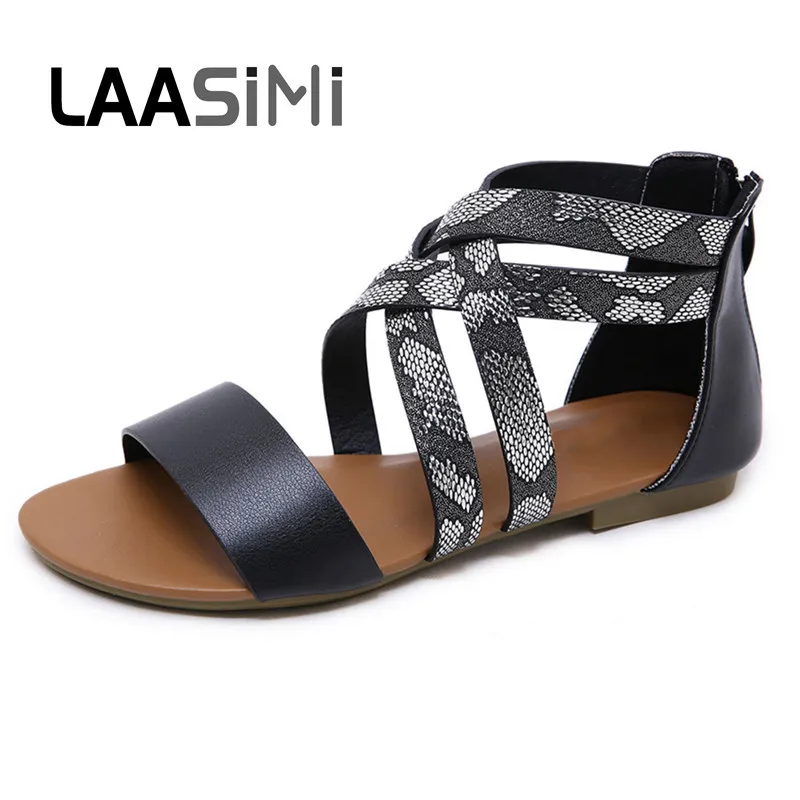 

LAASIMI Women Sandals Python Skin Fashion Women Summer Shoes Casual Slip On Summer Platform Sandals Gladiators Sandal Ladies