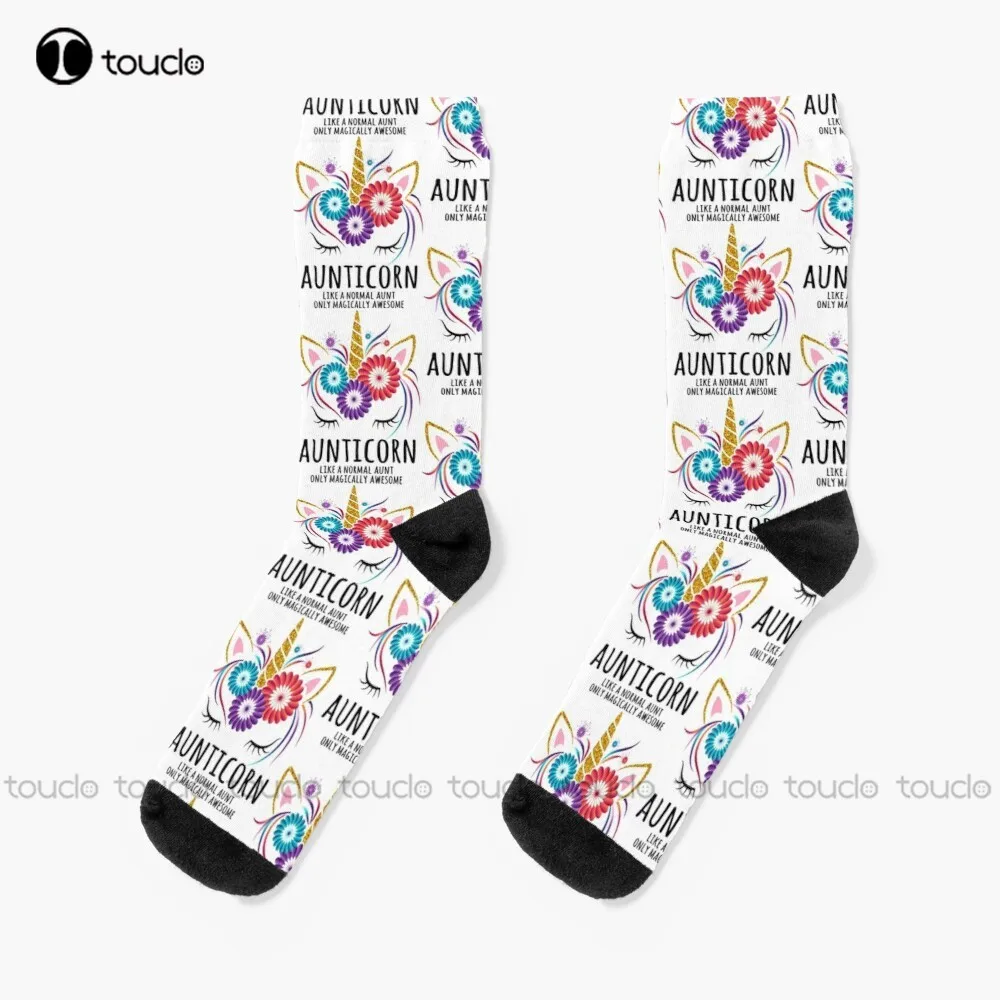 

Aunticorn Best Unicorn Aunt Socks Women Crew Socks Christmas Fashion New Year Gift Unisex Adult Teen Youth Socks Thanksgiving
