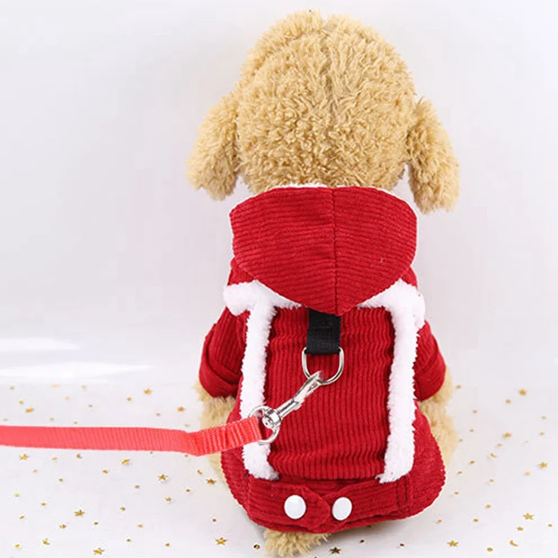 Pet Dog Clothing for Dog Clothes for Small Dogs Coat Winter Clothing  for Large Dogs Jacket With Leash Ring Chihuahua Hoodies