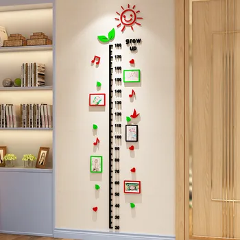 

3d Stereo Wall Stickers Acrylic Children's Room Height Stickers Removable Baby Height Wall Sticker Wall Stickers for Kids