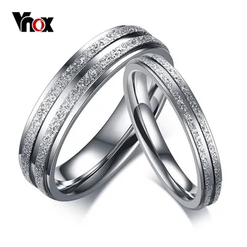 

Vnox Forever Love Engagement Rings for Women Men Stainless Steel Wedding Bands Couples Promise Finger Ring