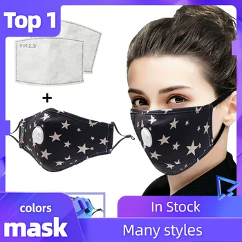 

Adults Men Women 1/4 Face Mask With 2/8 Filters Cotton Washable Adjustable Cartoon Breather Valving Face Sheild Mascarilla