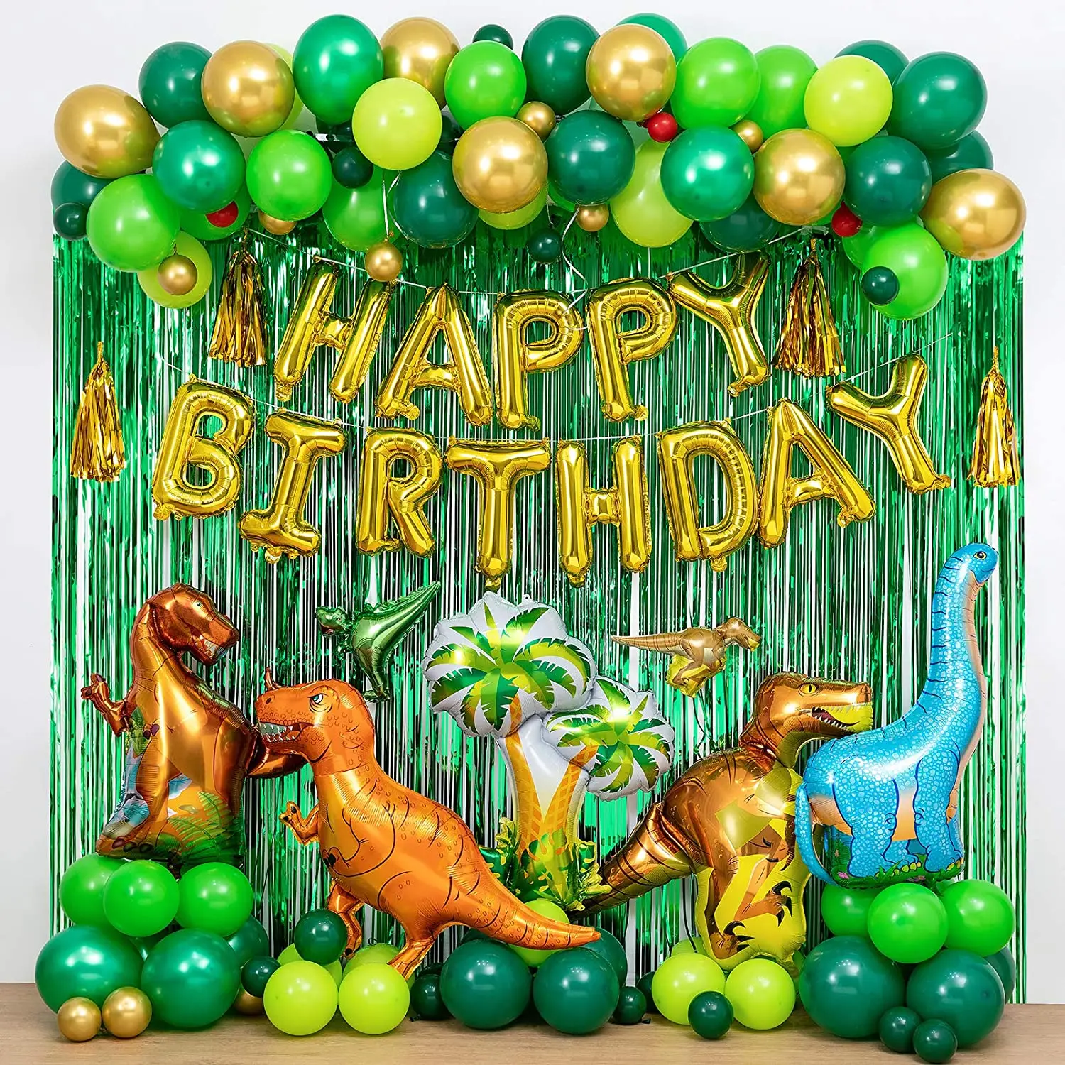 Decorazioni per feste di compleanno di dinosauri e palloncini Kit di  ghirlande ad arco per la celebrazione della doccia per bambini a tema Dino