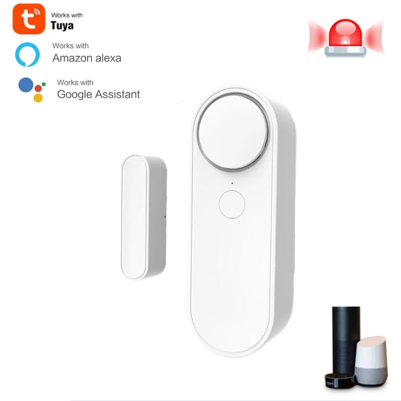 Smart Wireless Door Sensor Window Magnetic Detector Tuya App  Control SMS Notification Alert Indepedent 90dB Siren Burglar Alarm portable panic button Alarms & Sensors