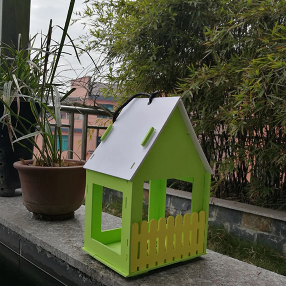 Bird House Wooden Ventilation Pet Parrot Cage Birds Nest House Parrot House Nesting For Small Pet Parakeets Sparrows - Цвет: Green