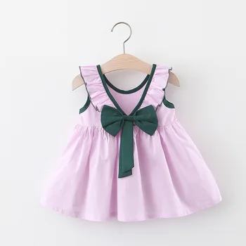 

Backless Bow Baby Dress 1 Year Birthday Party Dresses 2020 New Summer Baby Girls Clothes Embroidered Newborns Clothing