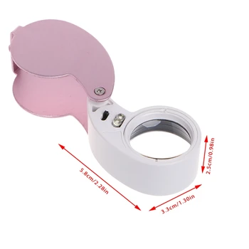 

40X 25mm Glass Magnifying Magnifier Len Jeweler Eye Jewelry Loupe With LED Light N58F