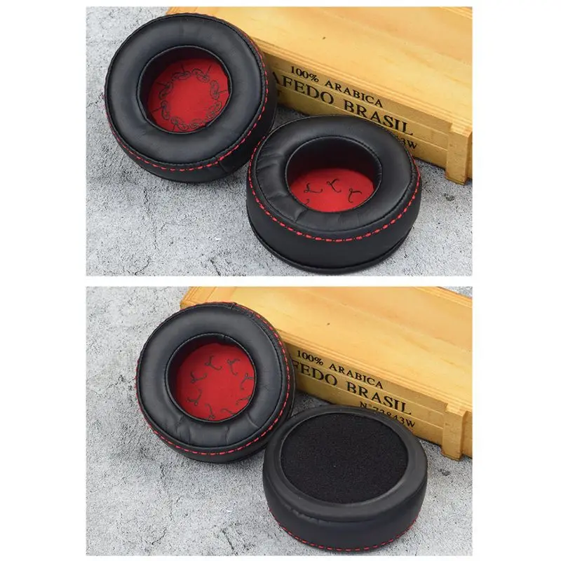 1Pair Replaced Leather Earpads Soft Ear Cushion Cover Protective Sleeve for PLantronics Rig 500 505 Headphone Headset