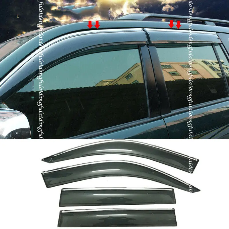 

Для Toyota Prado FJ/LC120 2003-2009 оконный щит солнцезащитный дождевой козырек с хромированной отделкой
