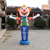 3m Clown Inflatable Sky Air Dancer Waving Hand Character Figure Balloon For Restaurant Advertising Promotion With Custom Logo 1