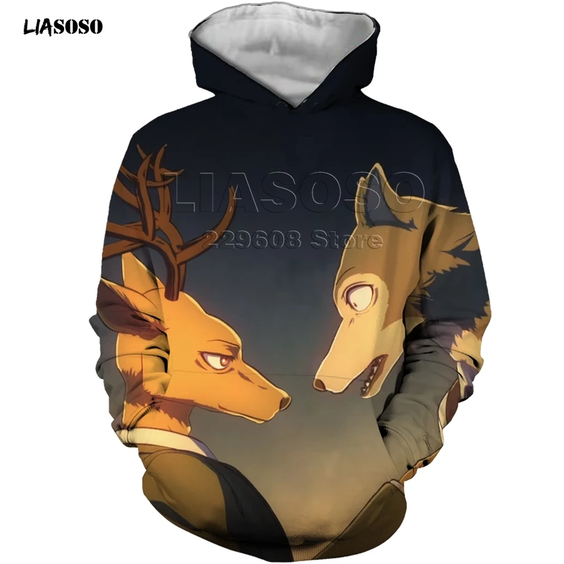18 LIASOSO, новинка, Повседневный, 3D принт, для женщин, мужчин, BEASTARS, стильная толстовка, зимняя, толстовка, хип-хоп, пуловер, BEASTARS, Harajuku, толстовка, пуловер - Цвет: 18