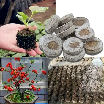 

40pcs-pack 30x1.1mm Jiffy Peat Pellets Seedling Soil Block Maker Starting Plugs Seeds Starter Professional For Garden