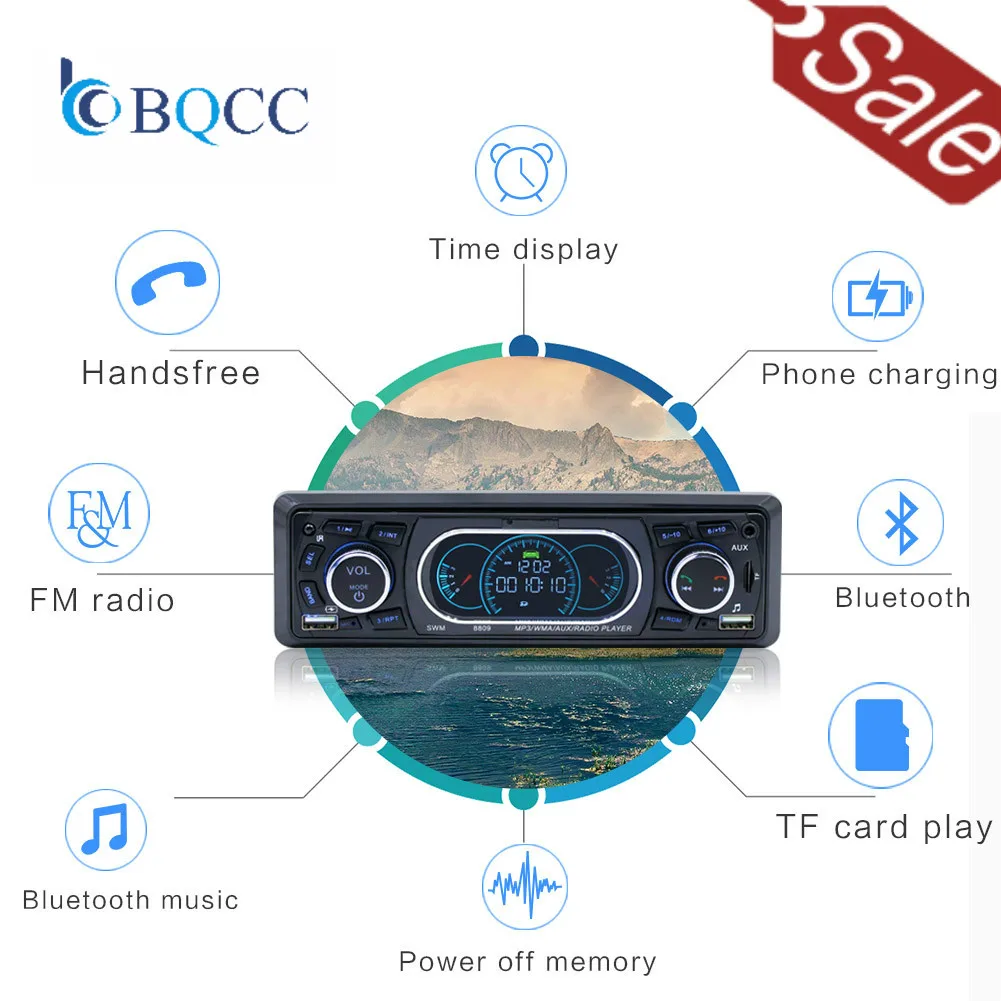 Авторадио 12 в Bluetooth стерео тире 1 Din FM Aux вход приемник SD USB MP3 плеер