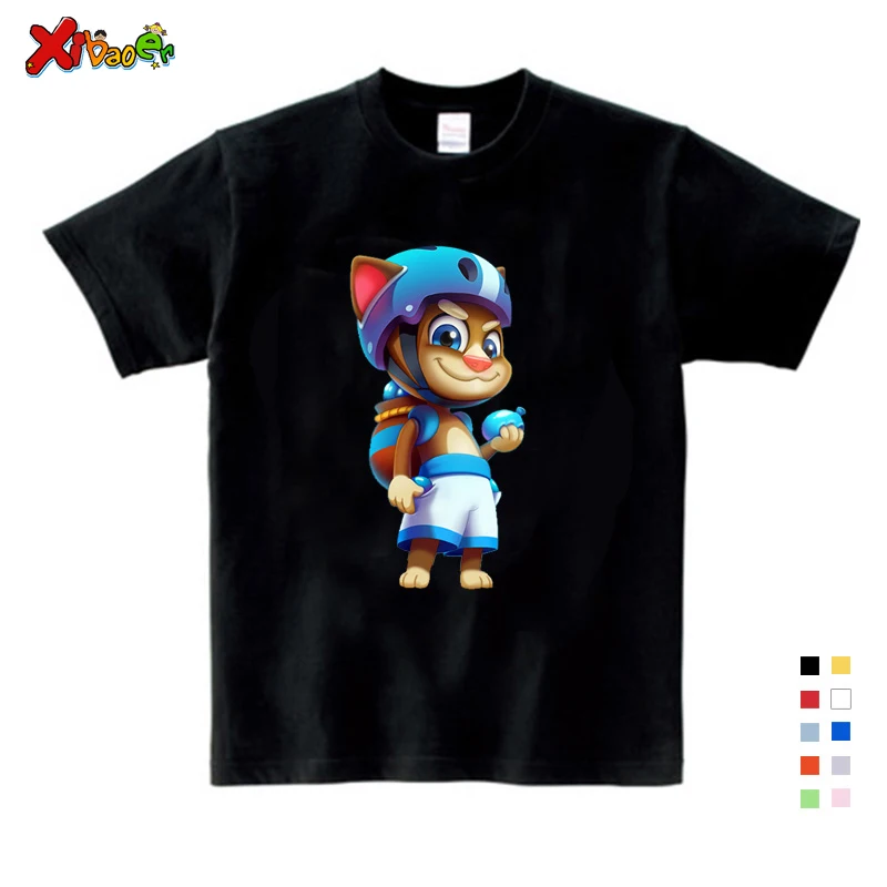 Kids T-shirt Осенние толстовки с капюшоном и принтом с героями мультфильмов; толстовки с длинными рукавами для мальчиков и девочек; удобные дышащие топы с забавными рисунками - Цвет: Kids T-shirt