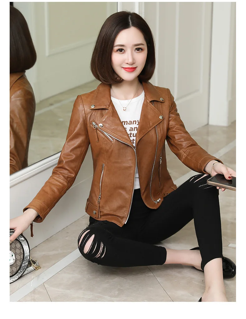 Tcyeek куртка из натуральной кожи женская одежда корейский Монтон Байкер натуральная овчина пальто женская короткая куртка Hiver SD3365
