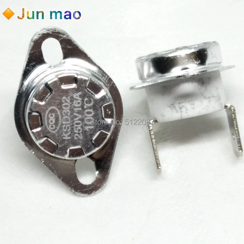 3 개 KSD302 16A 250V 40 130 85C 도 세라믹 KSD301 상시 폐쇄 온도 스위치 온도 조절기, 45 55 ...