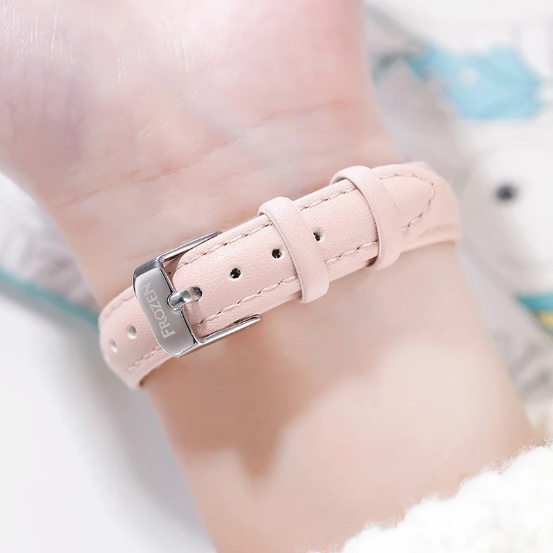 Najtaniej Mrożone Elsa księżniczka luksusowe Rhinestone krystaliczna pani zegarek kwarcowy ze stali nierdzewnej wodoodporne dziewczyny mody słodkie zegar prezent Disney