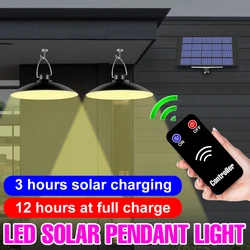 Plafonnier LED suspendu solaire, 5V, 15/20/25/30W, éclairage d'extérieur, lumière d'urgence, idéal pour un jardin ou une cour 