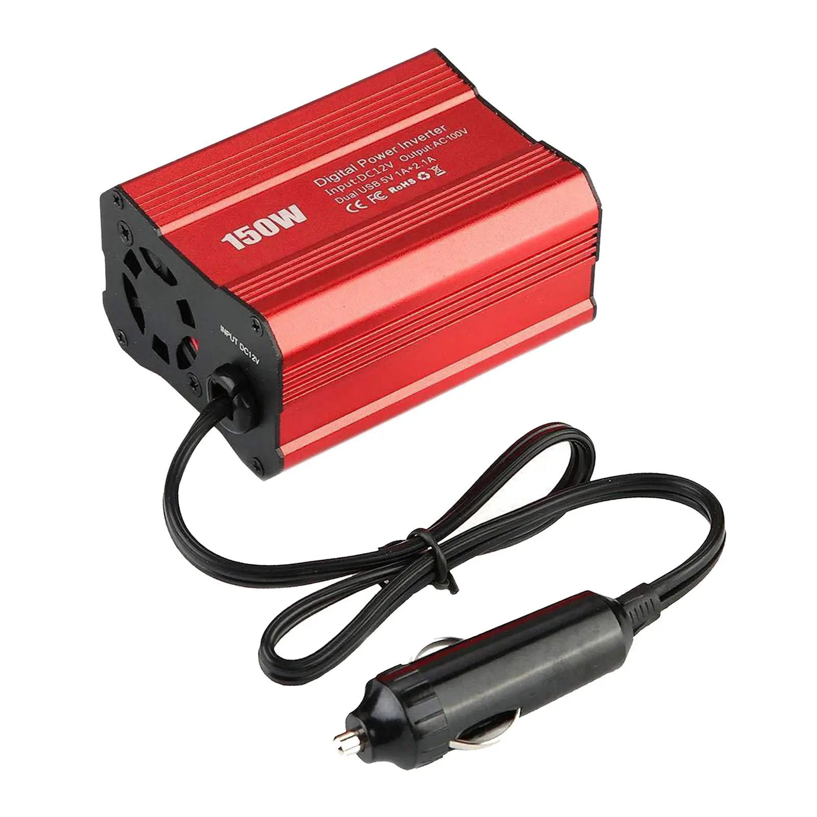 150W 12V To 100V Converter Car Adapter Power Inverter with Dual USB Charging Ports Safety for