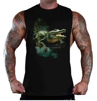 

Men's Gator Swamp Black Deep Cut T-Shirt Tank Top unisex men women t shirt