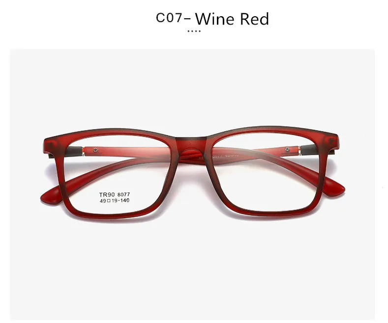 C7 Wine Red Ретро очки для чтения, мужские очки по рецепту, оправа, модная, крутая, компьютерная оправа для очков, для ранжирования, белая, коричневая, пластиковая оправа - Цвет оправы: C7 Wine Red