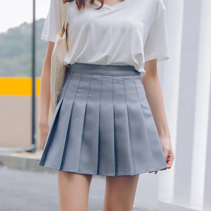 

Women Fashion Summer high waist pleated skirt Wind Cosplay skirt kawaii Female Mini Skirts Short Under