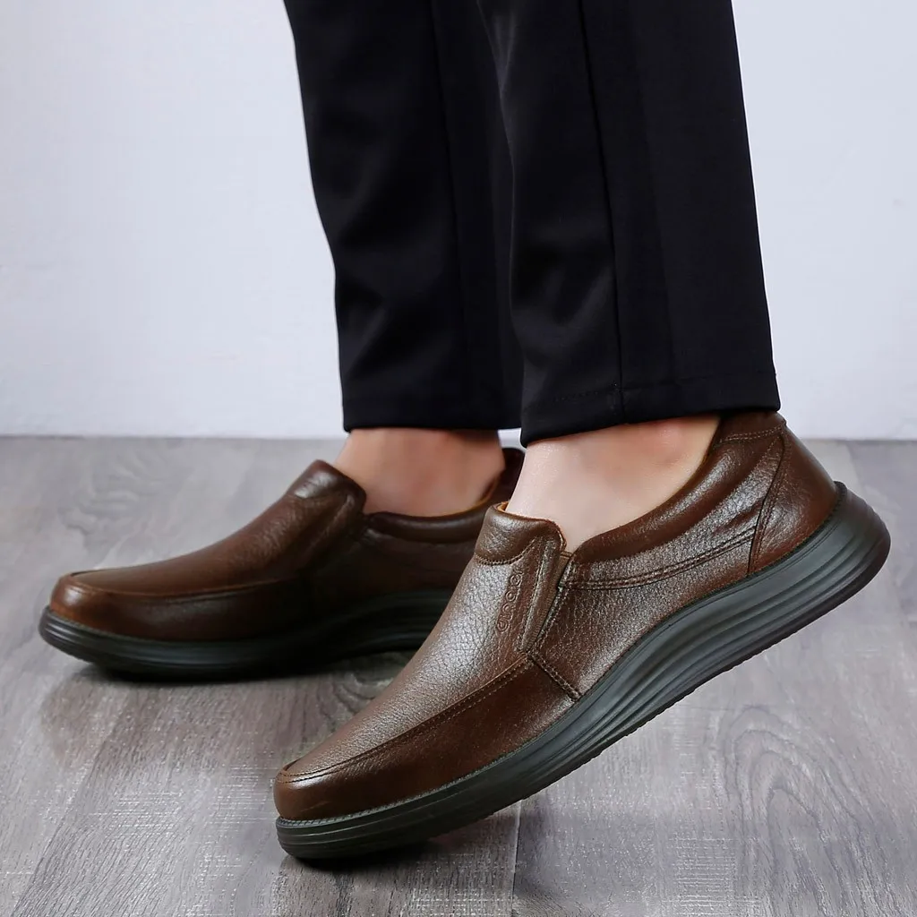 Men Slip-On Breathable Soft-Sole Winter Keep Warm Snow Boots Casual Shallow Flat-Bottomed Shoes Light Loafers Flats Shoes