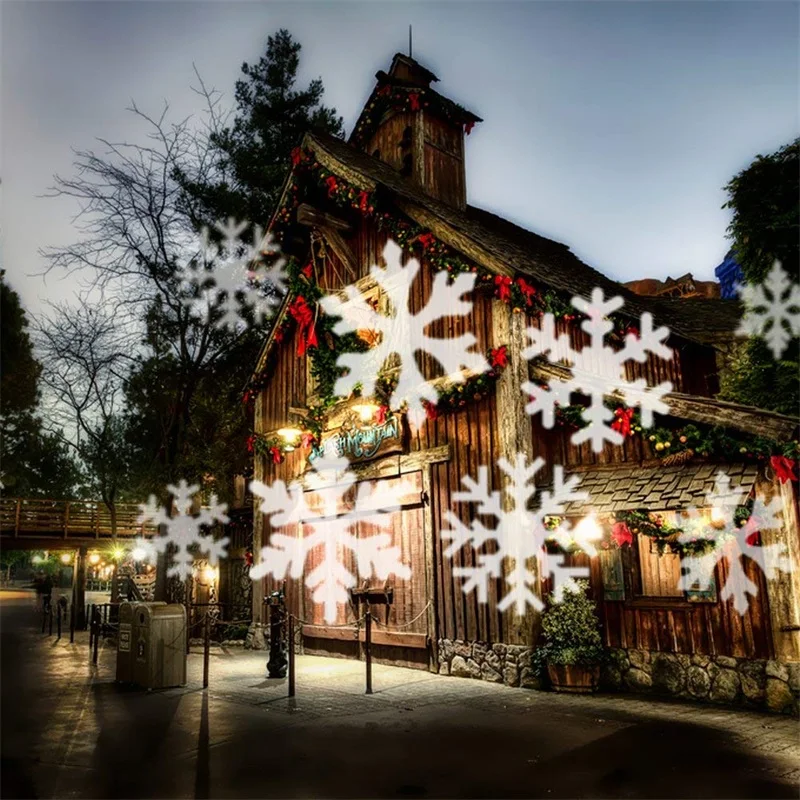 Открытый Рождественский лазерный проектор движущаяся Снежинка светодиодный сценический свет белый и RGB Водонепроницаемый вечерние праздничные Свадебные светильники