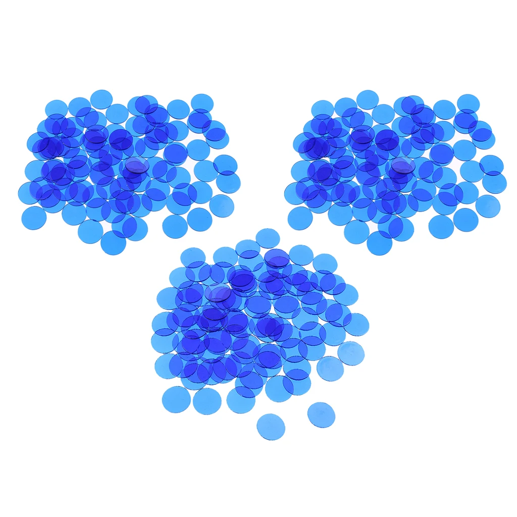 Pack Of 300 Bingo Chips Translucent Counters Counting Board Game Accs 1.5cm