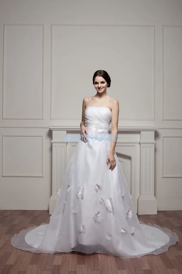 

free shipping new design hot sale handmade flowers actual images bridal gown good quality custom size ball gown wedding dresses