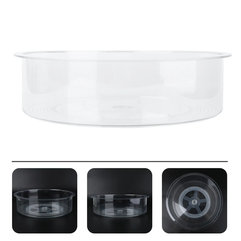 

1PC Swivel Cosmetic Tray Multi-purpose Storage Box Desktop Storage Tray Transparent Storage Tray Rotate Fridge Storage Case for