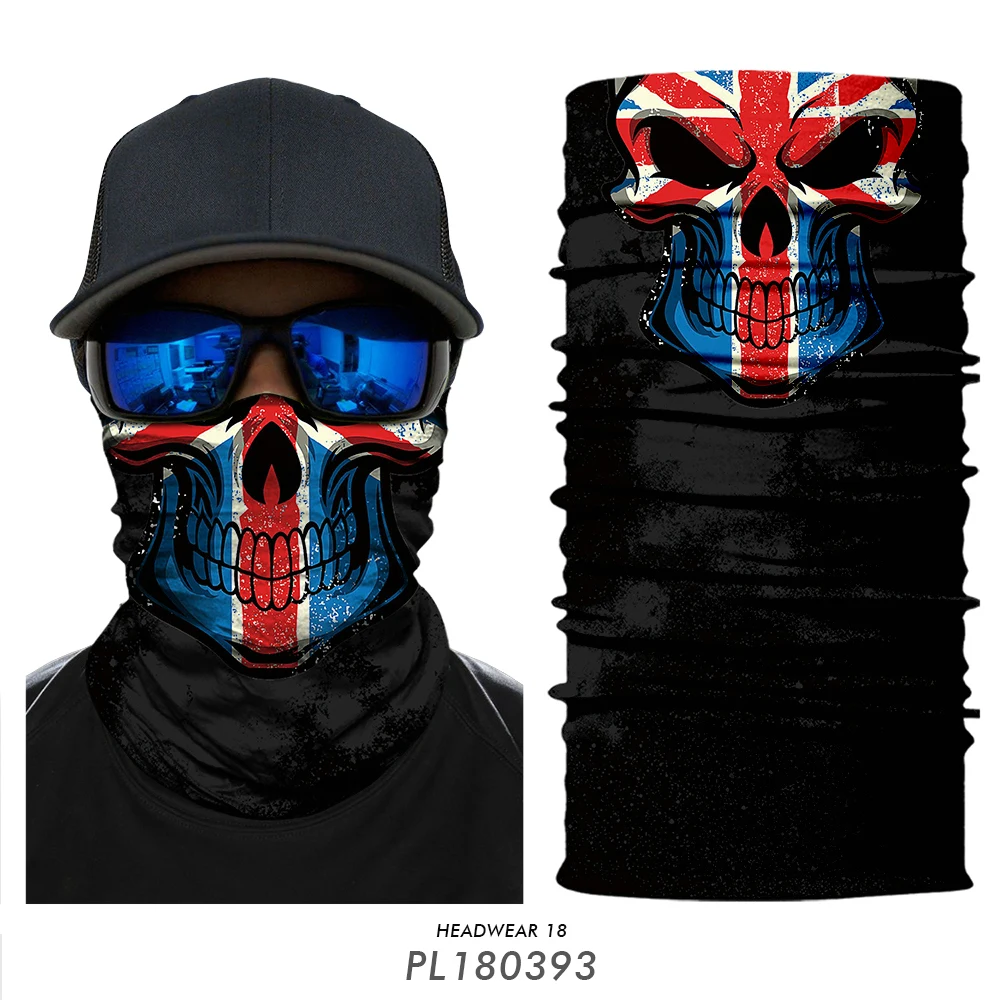 

Amazing scary motorcycle half face skull mask balaclavas caveira biker sun shield joker head masquerade Headband Neck Scarf