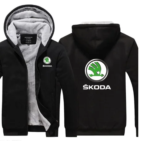 M-5XL плюс бархат утолщаются мужской для Skoda Толстовка Мужское зимнее пальто размера плюс 5 цветов куртки v