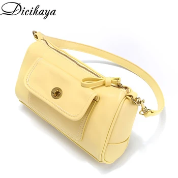 

DICIHAYA PU Women Shoulder Bag 2020 New Soft Armpit Female Zipper Solid Bag Simple Lock Handbag Fashion Portable Shoulder Bag