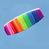 Professional 1.4/2/2.7m Dual Line Parafoil Kite With Control Bar Line Power Braid Sailing Kitesurf Rainbow Sports Beach 6