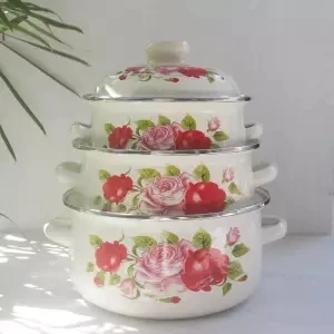 Кастрюля для супа, кастрюля для тушения, трехсекционный эмалированный суп, утолщенная кастрюля, горячий горшок для тушения, кастрюля для супа - Цвет: 3-piece suit