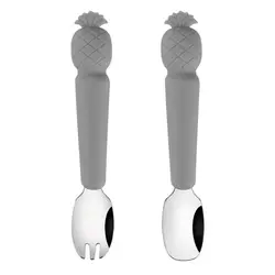 Baby Spoon Fork Scentless Eco-friendly Easy to Clean Baby Silicone Feeding Spoon   Baby Feeding Spoon  for Toddler