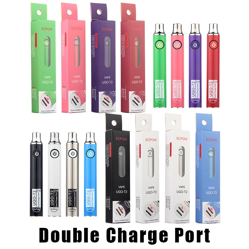 10pcs Ecpow UGO T2 Evod Preheat Vape Pen Bual USB Plug Port Charge