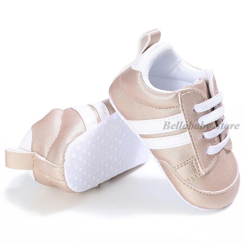 Kids Shoes For Girls Boys Sneakers Casual Shoes Sports Striped Pu Leather Baby Toddler Walking Infant
