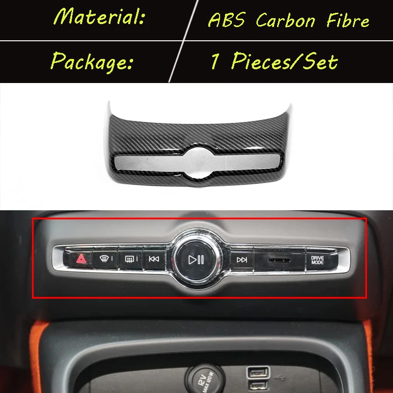 

ABS chrome Matte/Carbon Fibre For Volvo XC40 accessories 2017 2018 2019 Car air conditioner Switch panel Cover Trim car styling