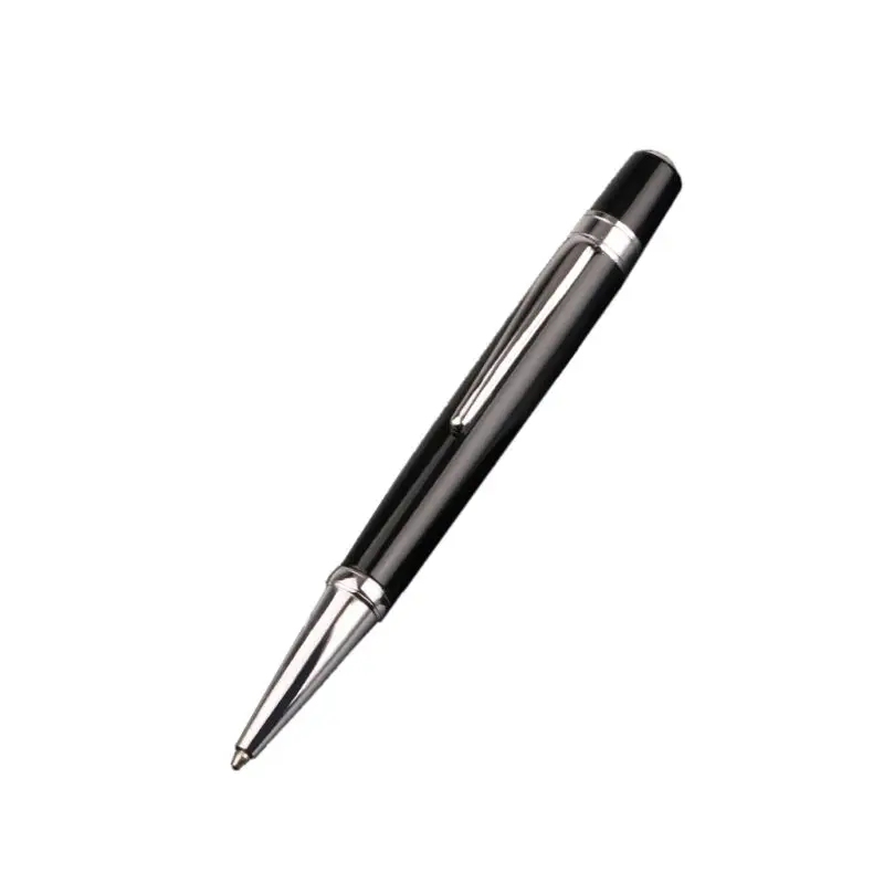Роскошная мини металлическая шариковая ручка ролик 1,0 мм черные чернила Бизнес школьные принадлежности 19QA - Цвет: Черный
